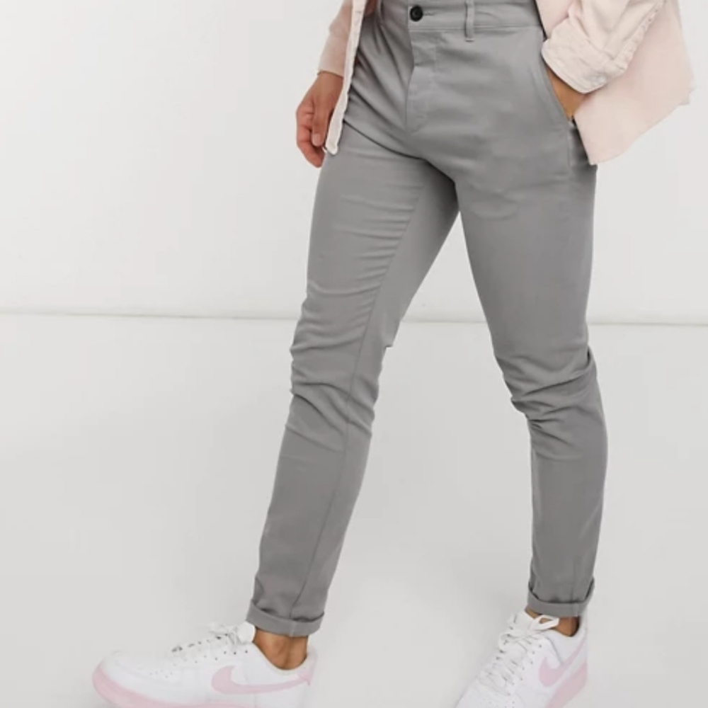 Men's W32 L32 ASOS Skinny Chinos Gray